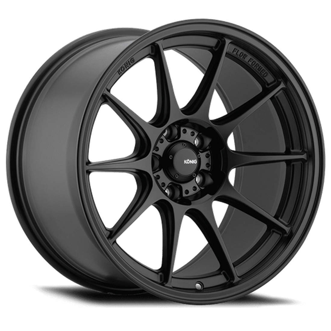 Konig Wheels Dekagram 57B Semi-Matte Black 17x9 40mm Offset 5x114.3 (5x4.5)