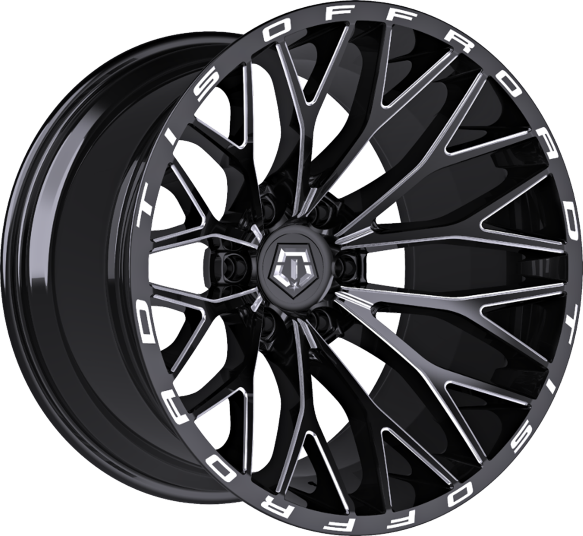 TIS Wheels 566BM Gloss Black Milled 22x12 -44mm Offset 8x170