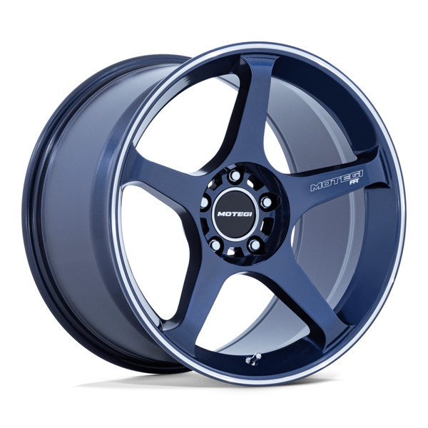 Motegi Wheels Battle V MR159 Obsidian Blue with Machined Lip Stripe 18x9.5 0mm Offset 5x114.3 (5x4.5)