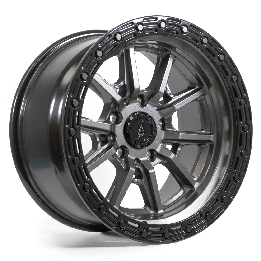 Arena Wheel Co Wheels Trek A106 Gloss Gunmetal Center Gloss Black Lip 20x9 20mm Offset 6x135