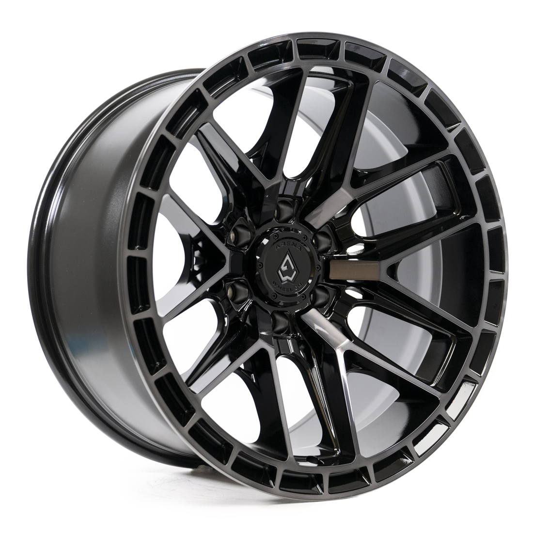 Arena Wheel Co Wheels Battle A114 Gloss Black Machined DDT Face And Lip 22x10 -18mm Offset 6x135