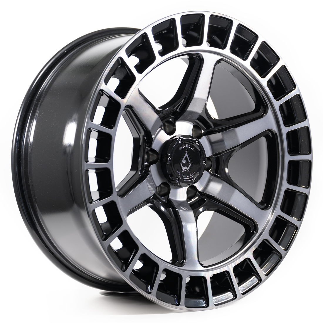 Arena Wheel Co Wheels Torque A107 Gloss Black Machined DDT Face And Lip 17x9 -12mm Offset 6x139.7 (6x5.5)