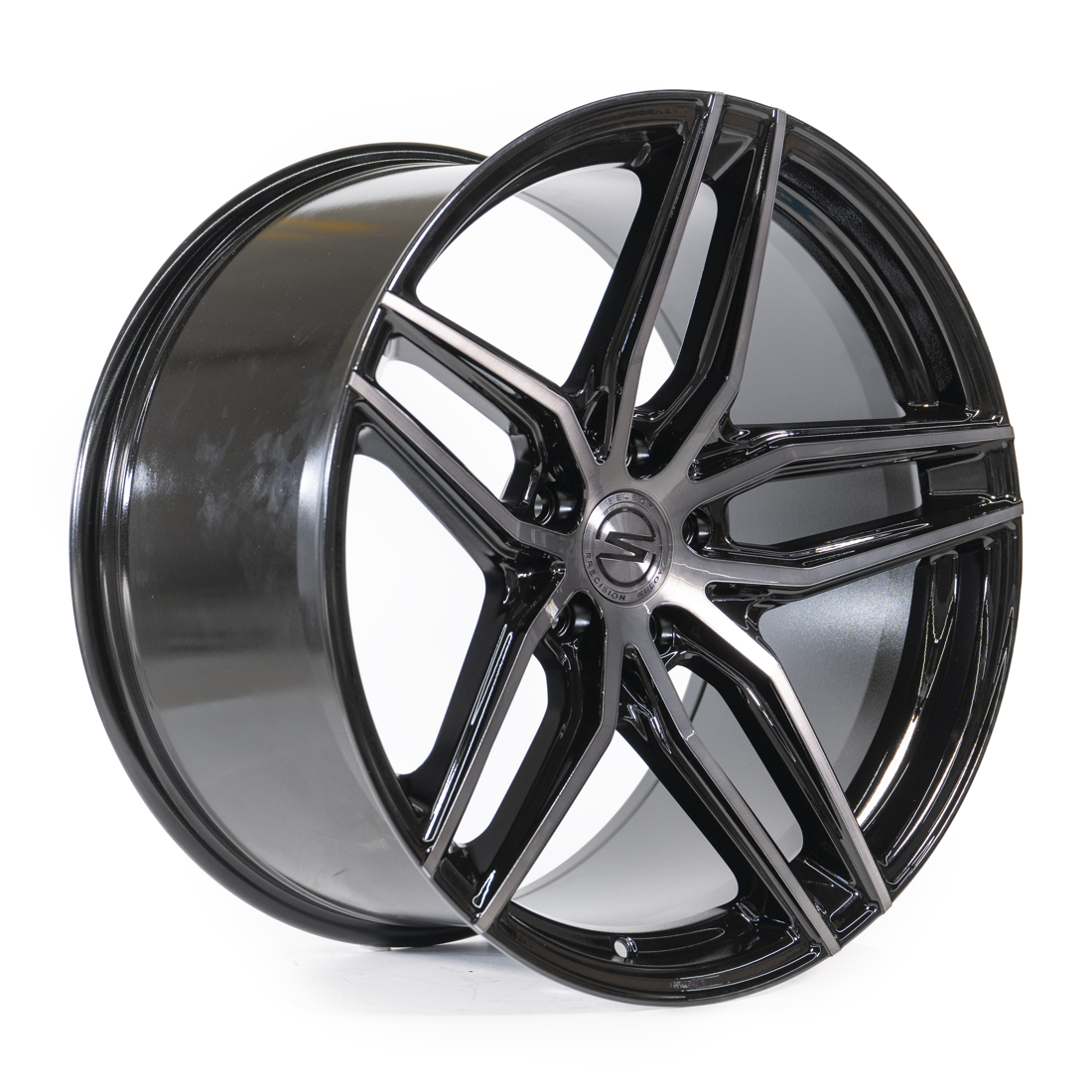 Select Precision Alloys Wheels Shadow S101 Gloss Black Brushed DDT Face Clear 20x9 20mm Offset 5x120