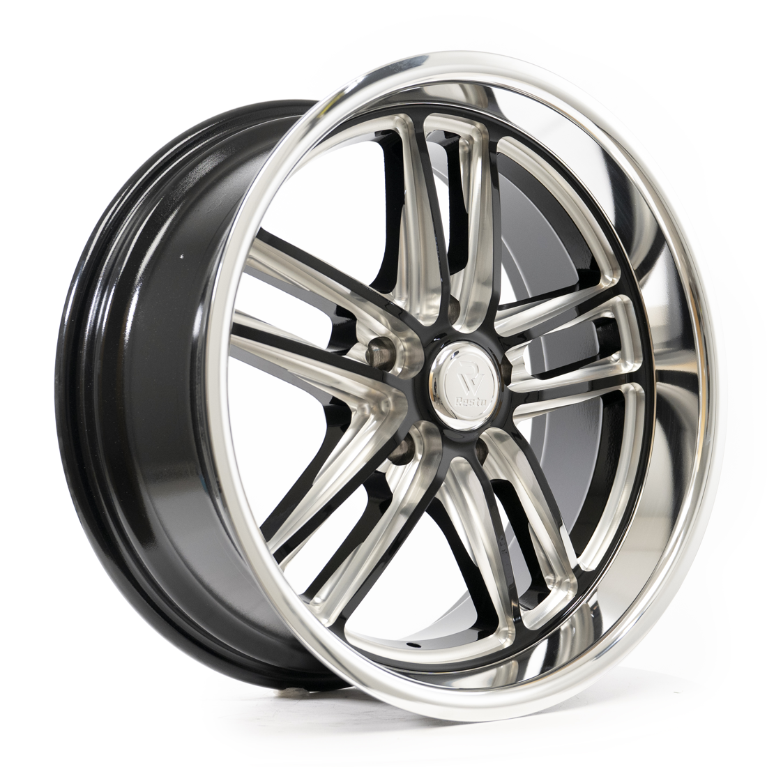 Resto Vintage Wheels Maverick R103 Gloss Black Center Milled Window Diamond Cut Lip 22x10.5 1mm Offset 5x127 (5x5)