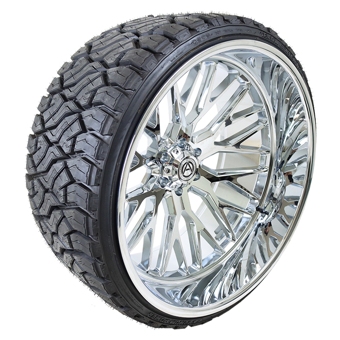 26x14 Artem Offroad A206 Chrome 33x13.50R26 Venom Power Tires Terra Hunter R/T Plus