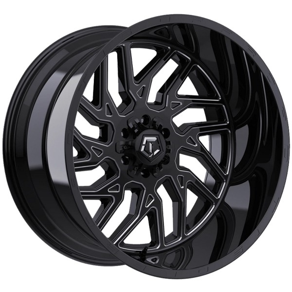 TIS Wheels 544BM 2.0 Gloss Black Milled 20x9 1mm Offset 6x135,6x139.7 (6x5.5)