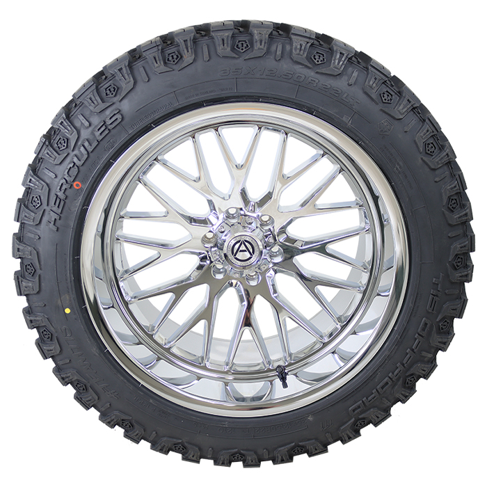 22x12 Artem Offroad A206 Chrome 33x12.50R22 TIS Tires TIS Offroad TT1 M/T Wheel and Tire Package