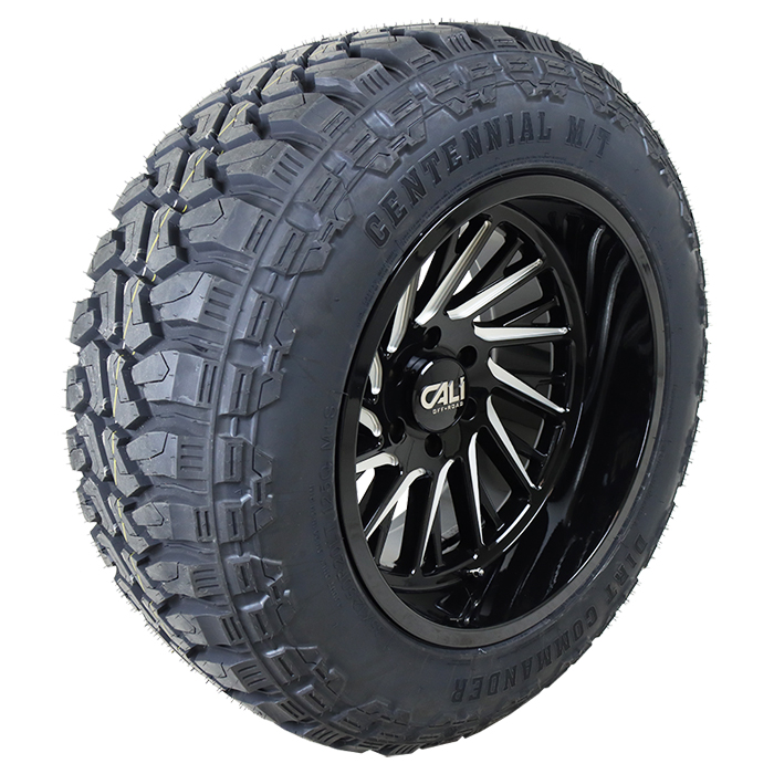 20x10 Cali Offroad 9114 Black/Milled 35x12.50R20 Centennial Tires Dirt Commander M/T