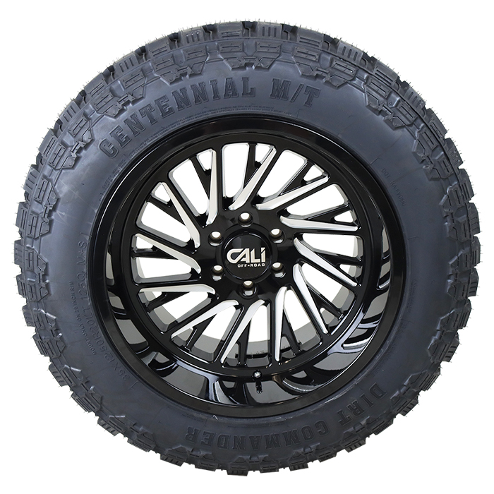 20x10 Cali Offroad 9114 Black/Milled 33x12.50R20 Centennial Tires Dirt Commander M/T