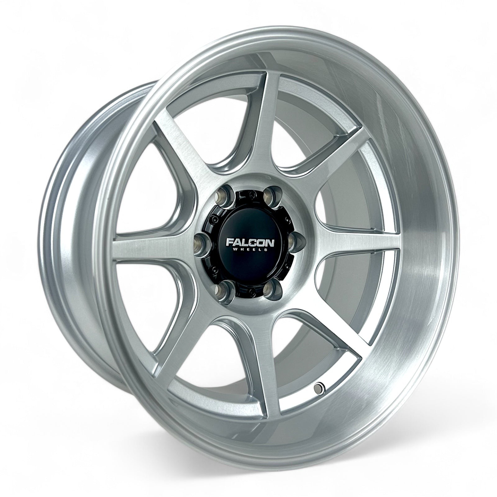 Falcon Offroad Wheels Seeker T8 Silver with Brushed Face 17x9 -38mm Offset 6x139.7 (6x5.5)