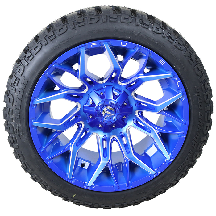 Fuel D770 Twitch Anodized Blue Milled Haida HD869 M/T