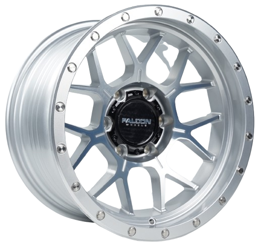 Falcon Offroad Wheels Titan TX Silver with Machined Face 17x9 -12mm Offset 6x139.7 (6x5.5)