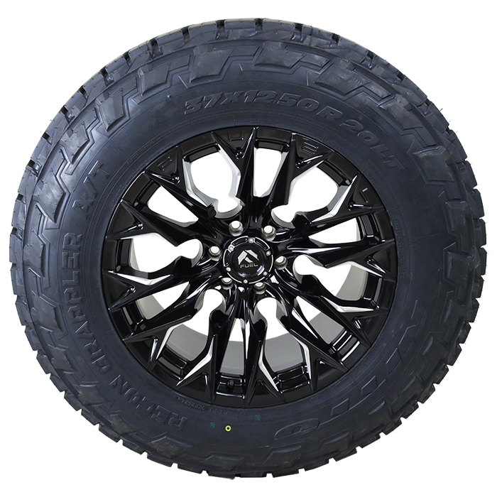 Fuel D803 Flame Gloss Black Milled Nitto Recon Grappler A/T