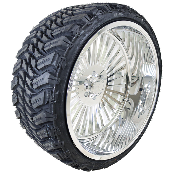 26x14 KG1 Forged KF051 Polished 35x13.50R26 Atturo Tires Trail Blade MTS Wheel and Tire package