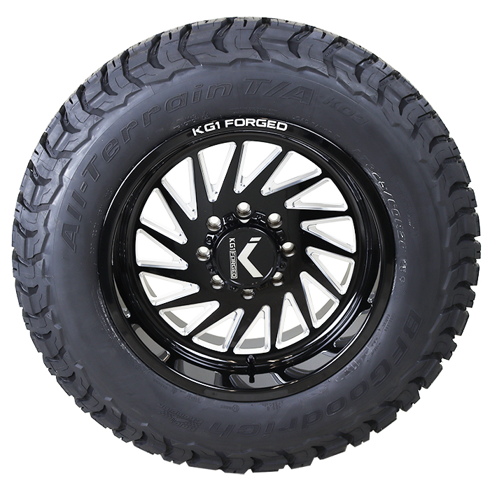 20x10 KG1 Forged OUTBURST KT056 Black/Milled 35x12.50R20 BF Goodrich Tires T/A KO2 A/T Wheel and Tire Package