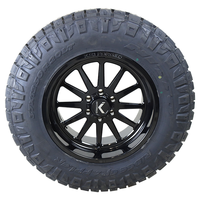20x10 KG1 Forged KT005 All Black 35x12.50R20 Nitto Tires Ridge Grappler Wheel and Tire Package