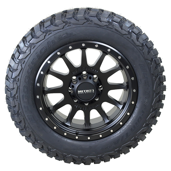 20x9 Method MR605 All Black 37x12.50R20 BF Goodrich Tires Mud Terrain T/A KM3 Wheel and Tire Package