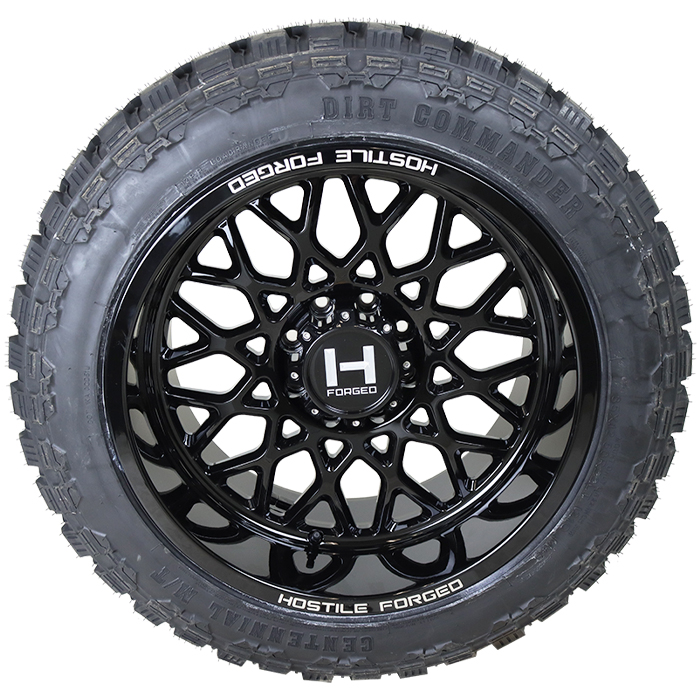 Hostile Forged HF08 Savage Gloss Black Centennial Dirt Commander M/T