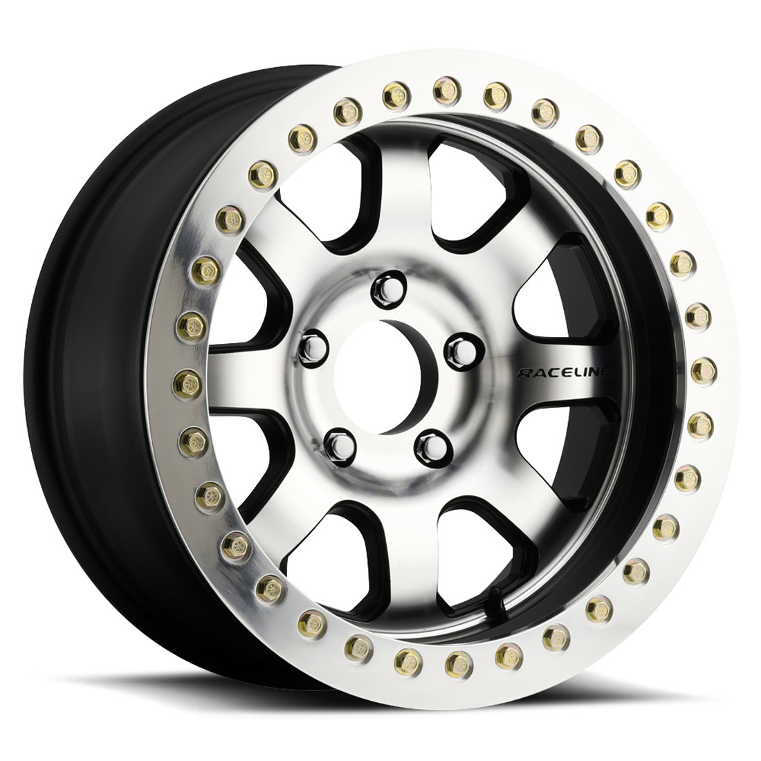 Raceline True Beadlock Wheels Avenger BMF RT260 Satin Black Machined Face 17x8.5 -19mm Offset 6x135