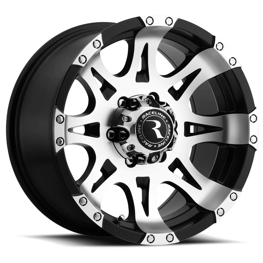 Raceline Wheels Raptor 982 Black Machined Face 16x8 0mm Offset 8x170