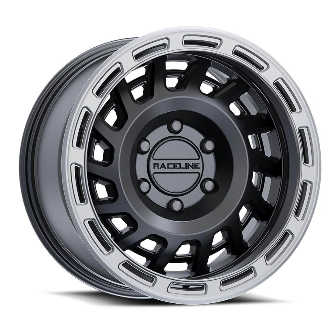 Raceline Wheels Halo 957BS Satin Black with Silver Ring 18x9 18mm Offset 8x180
