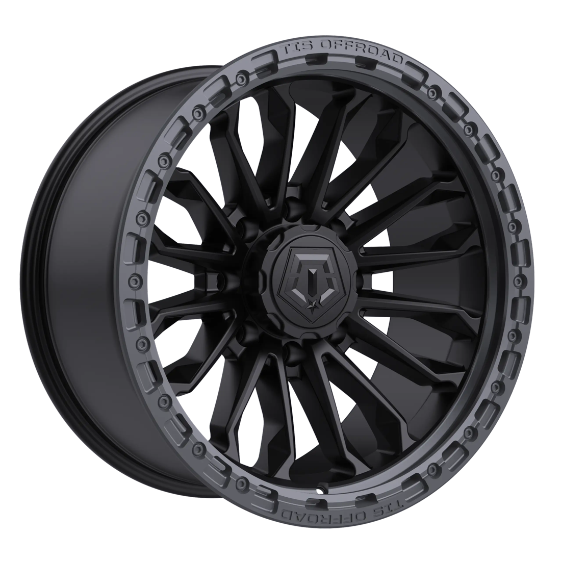 TIS Wheels 556BA Satin Black with Anthracite Lip Ring 20x10 -20mm Offset 8x170
