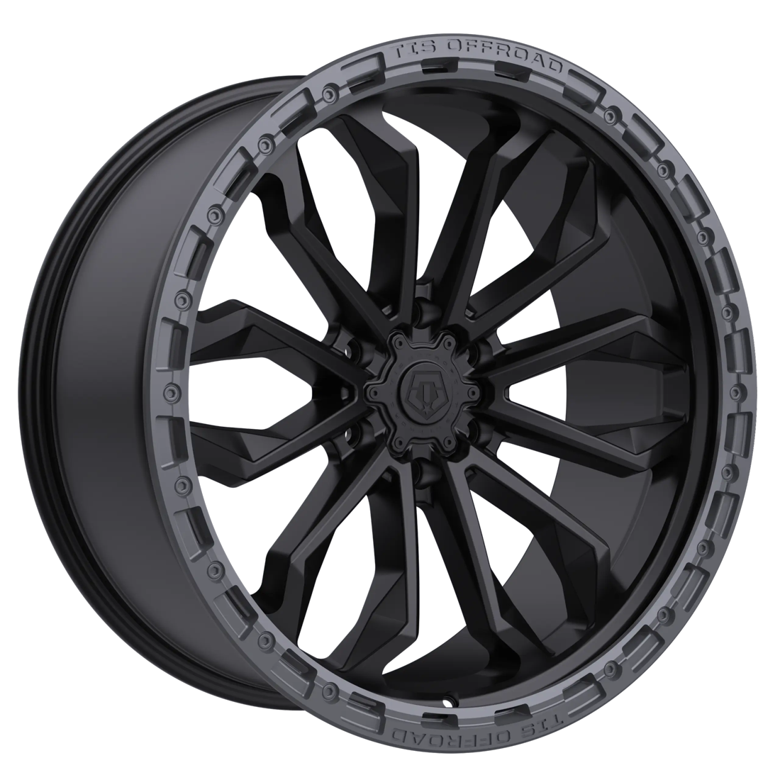 TIS Wheels 556BA Satin Black with Anthracite Lip Ring 20x9 18mm Offset 6x135