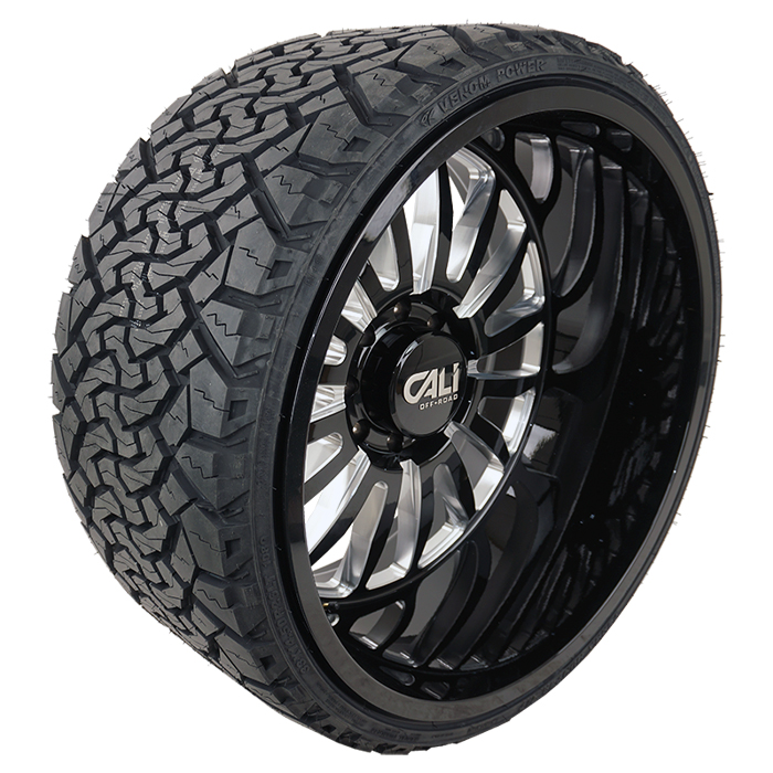 26x14 Cali Offroad 9110 Black/Milled 33x14.50R26 Venom Power Tires Terra Hunter X/T Wheel and Tire Package