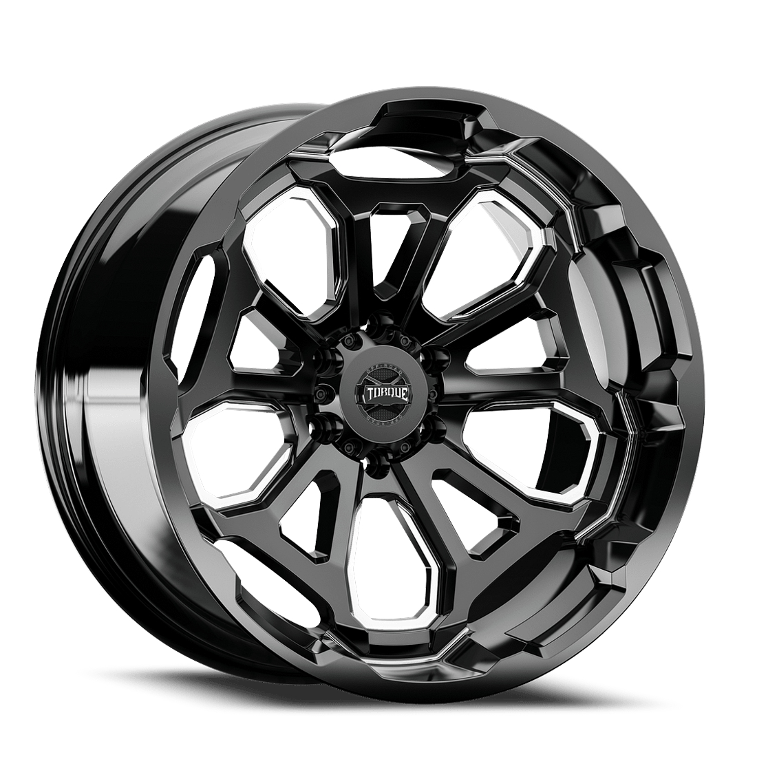 Torque Wheels Overdrive TW404C Gloss Black Machined 22x11 -32mm Offset 6x139.7 (6x5.5)