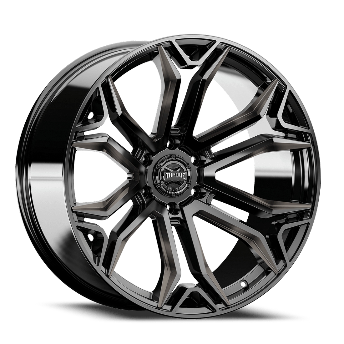 Torque Wheels Rage TW436C Gloss Black Milled Dark Tint 22x10 -18mm Offset 6x139.7 (6x5.5)
