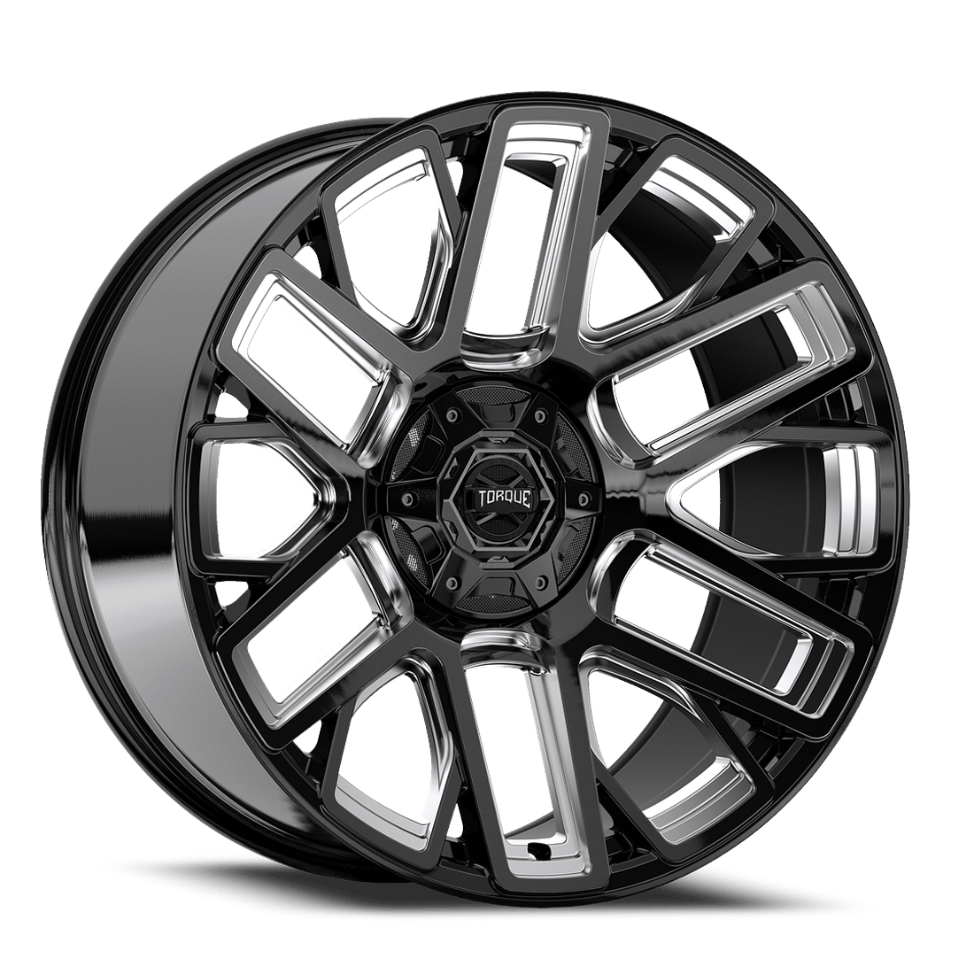 Torque Wheels Slope TW428C Gloss Black Milled 22x10 -18mm Offset 6x135,6x139.7 (6x5.5)