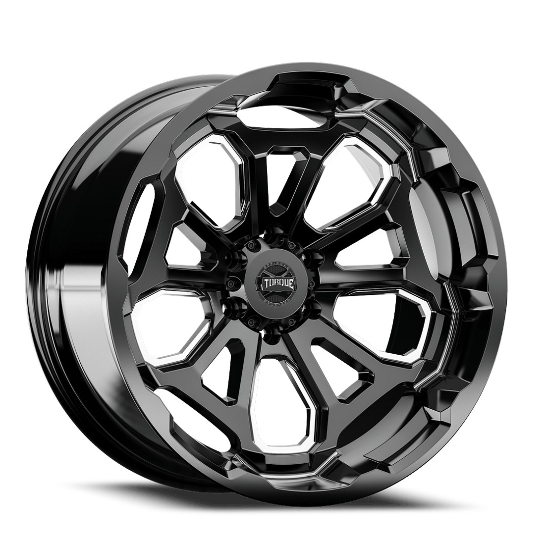 Torque Wheels Overdrive TW404C Gloss Black Milled Dark Tint 20x9 -12mm Offset 6x139.7 (6x5.5)