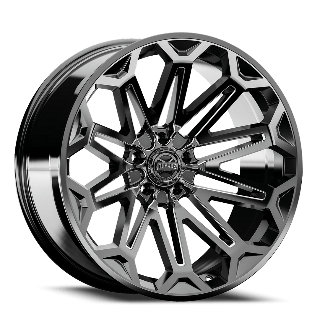 Torque Wheels Xcelerate TW406C Gloss Black Milled 22x10 -18mm Offset 5x127 (5x5)