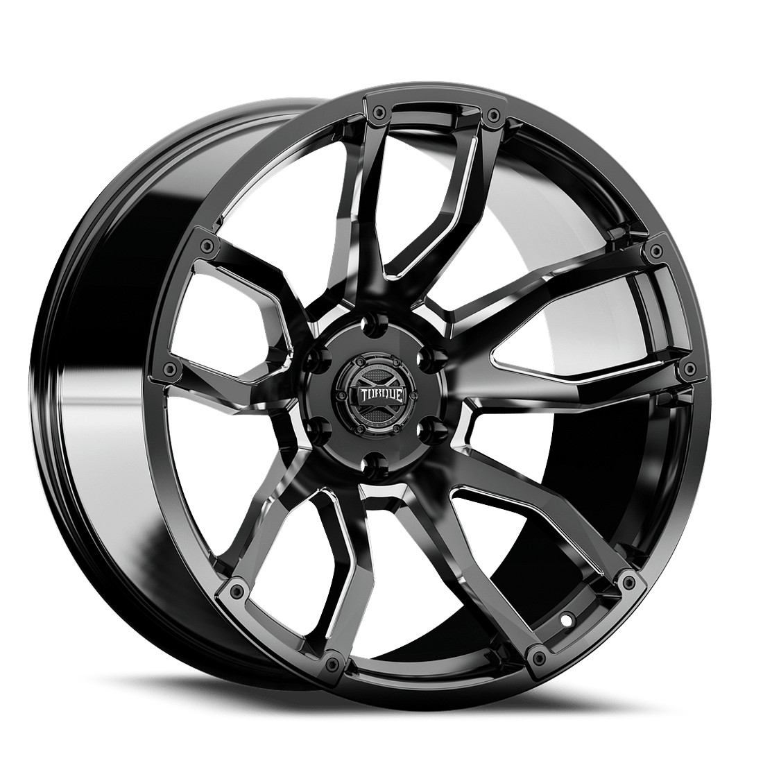 Torque Wheels Impact TW403C Gloss Black Milled 20x9 -12mm Offset 6x139.7 (6x5.5)