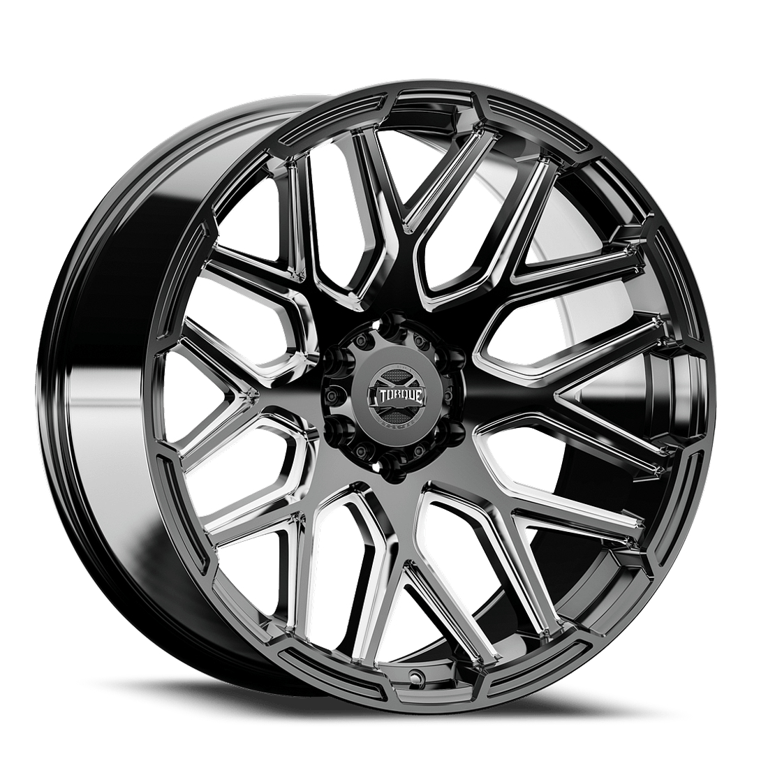 Torque Wheels Elite TW409C Gloss Black Milled 22x10 -18mm Offset 6x135