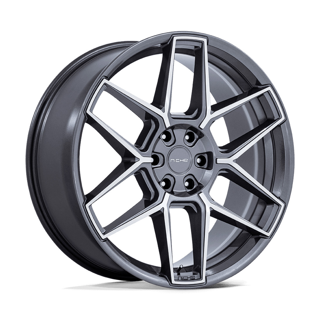 Niche Wheels Rise NC281 Anthracite with Machined Face 22x9.5 15mm Offset 5x115