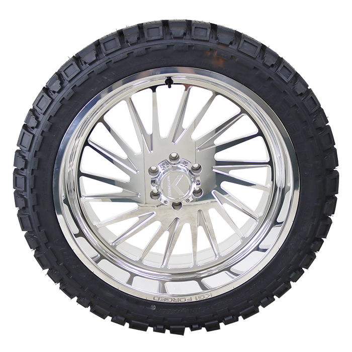 24x12 KG1 Forged KF038 Polished 33x12.50R24 Kenda Tires Klever R/T
