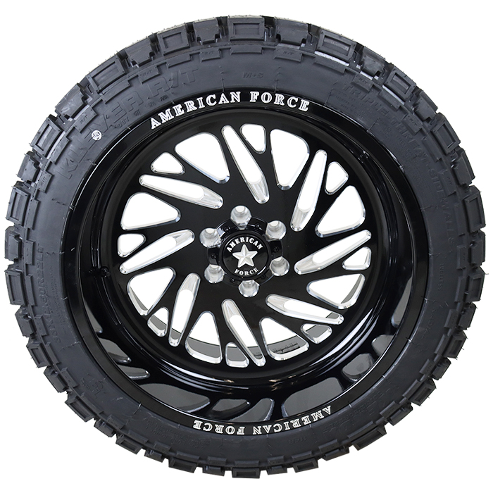 22x12 American Force N53 Black/Milled 33x12.50R22 Kenda Tires Klever R/T Wheel and Tire Package