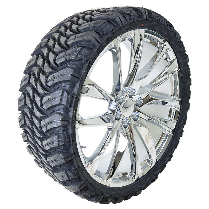 26x10 Performance Replicas PR213 Chrome 35x13.50R26 Atturo Tires Trail Blade MTS Wheel and Tire Package