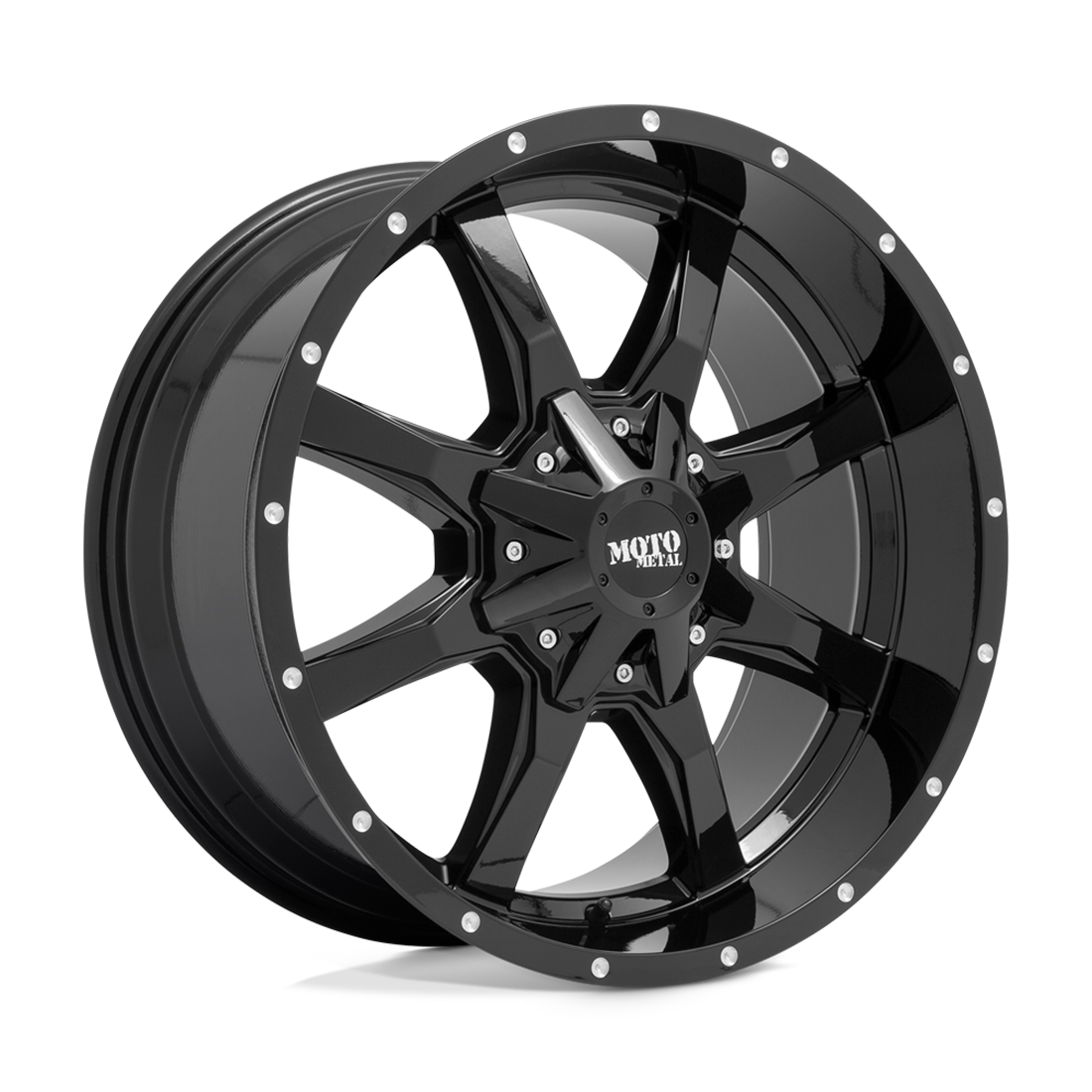 Moto Metal Wheels MO970 Gloss Black with Milled Lip 17x9 -12mm Offset 5x127 (5x5),5x139.7 (5x5.5) 2007-2026 Jeep Wrangler / Gladiator