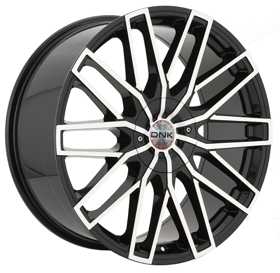 DNK Street Wheels 706 Gloss Black Machined 22x9.5 15mm Offset 5x115,5x120