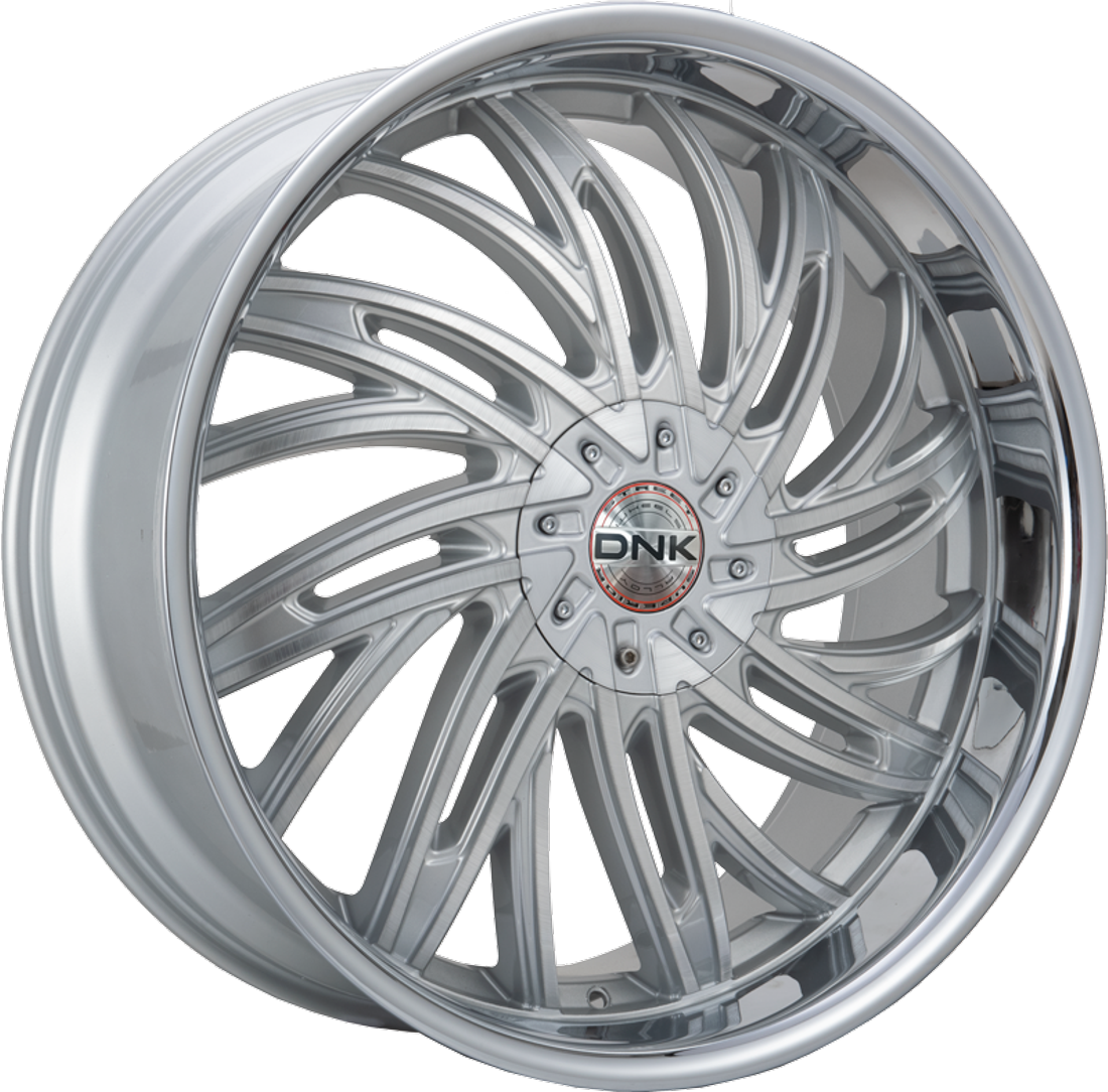 DNK Street Wheels 701 Brushed Face Silver SS Lip 26x10 30mm Offset 6x135,6x139.7 (6x5.5)
