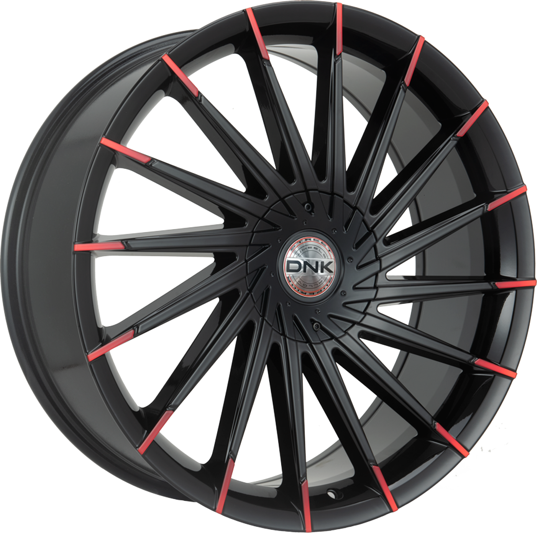DNK Street Wheels 703 Gloss Black Candy Red 22x8.5 35mm Offset 5x114.3 (5x4.5),5x120