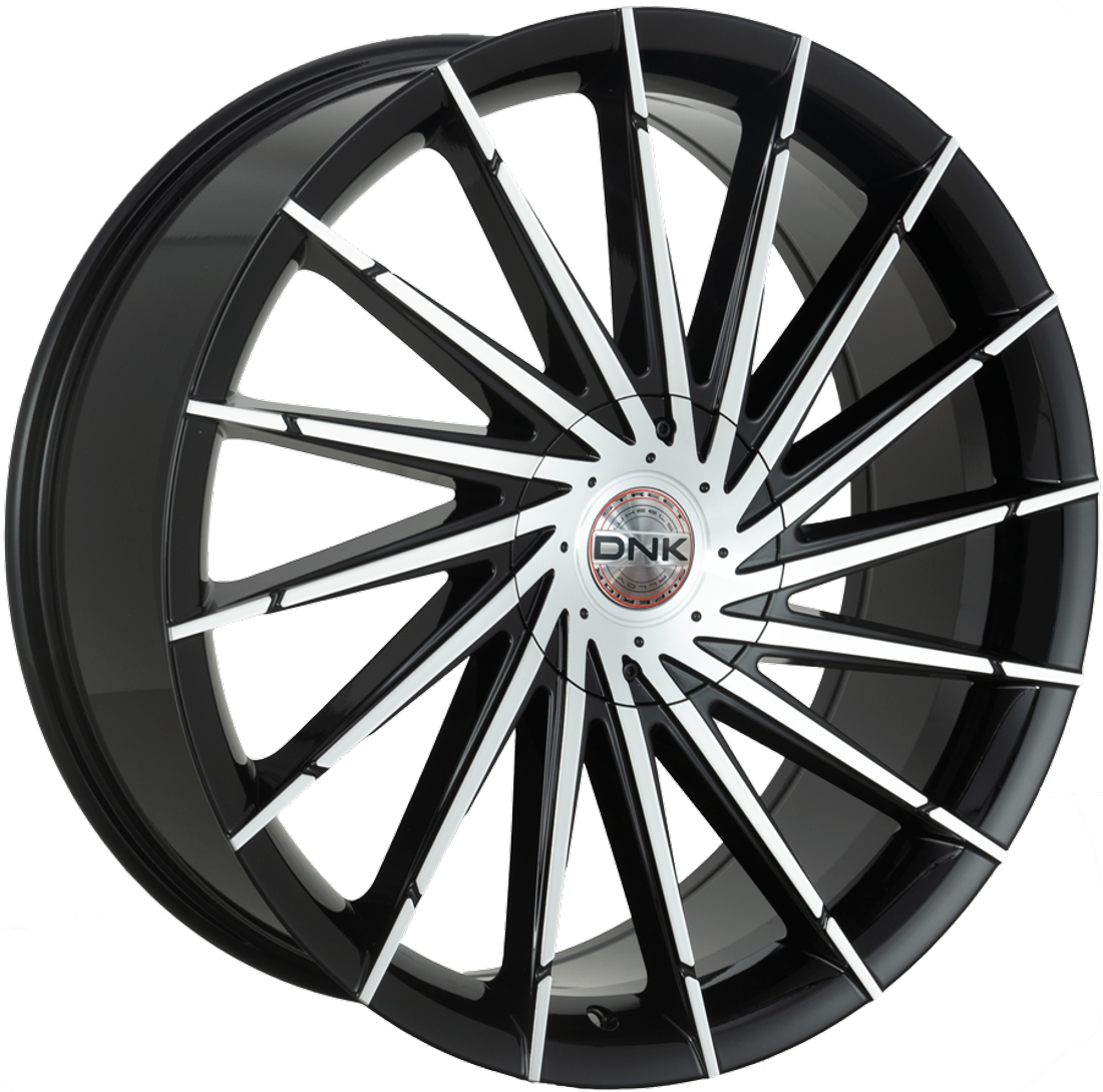 DNK Street Wheels 703 Gloss Black Machined 22x8.5 35mm Offset 5x114.3 (5x4.5),5x120