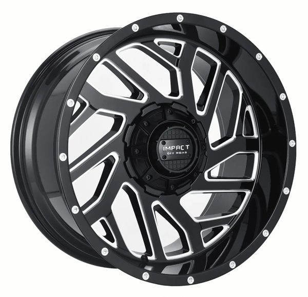 Impact Offroad Wheels 823 Gloss Black Milled 22x12 -44mm Offset 5x139.7 (5x5.5),5x150