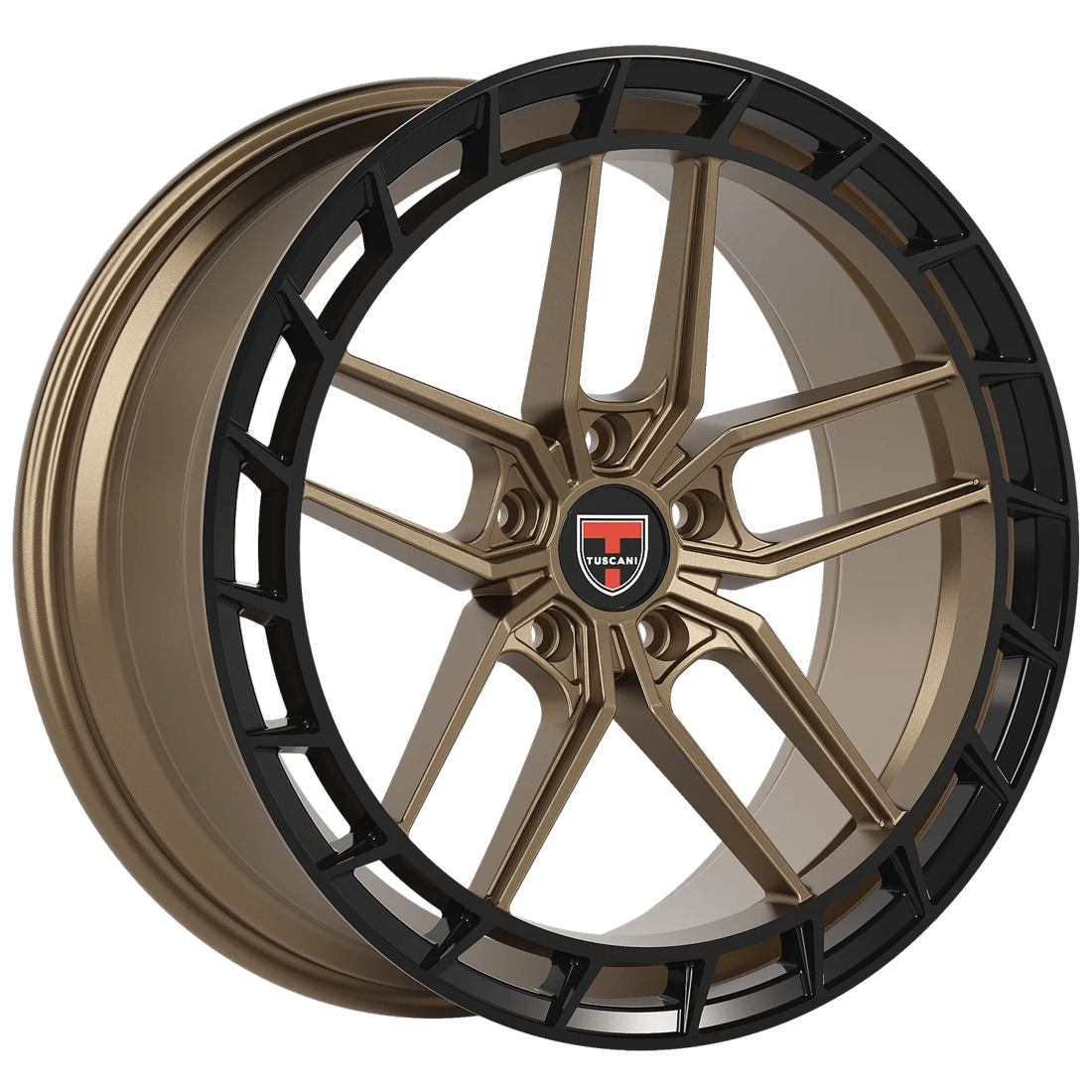 Tuscani Wheels 206 Bronze Black Lip 20x9 35mm Offset 5x114.3 (5x4.5)