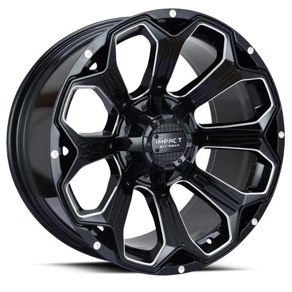 Impact Offroad Wheels 817 Gloss Black Milled 22x12 -44mm Offset 6x135,6x139.7 (6x5.5)