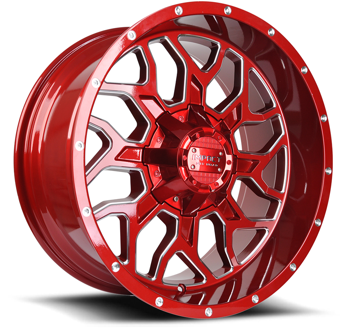 Impact Offroad Wheels 813 Candy Red Milled 20x10 -12mm Offset 5x139.7 (5x5.5),5x150