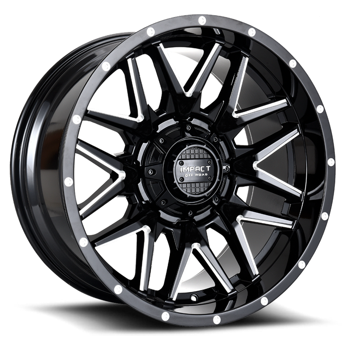 Impact Offroad Wheels 819 Matte Black Milled 17x9 -12mm Offset 5x114.3 (5x4.5),5x127 (5x5) 2007-2026 Jeep Wrangler / Gladiator