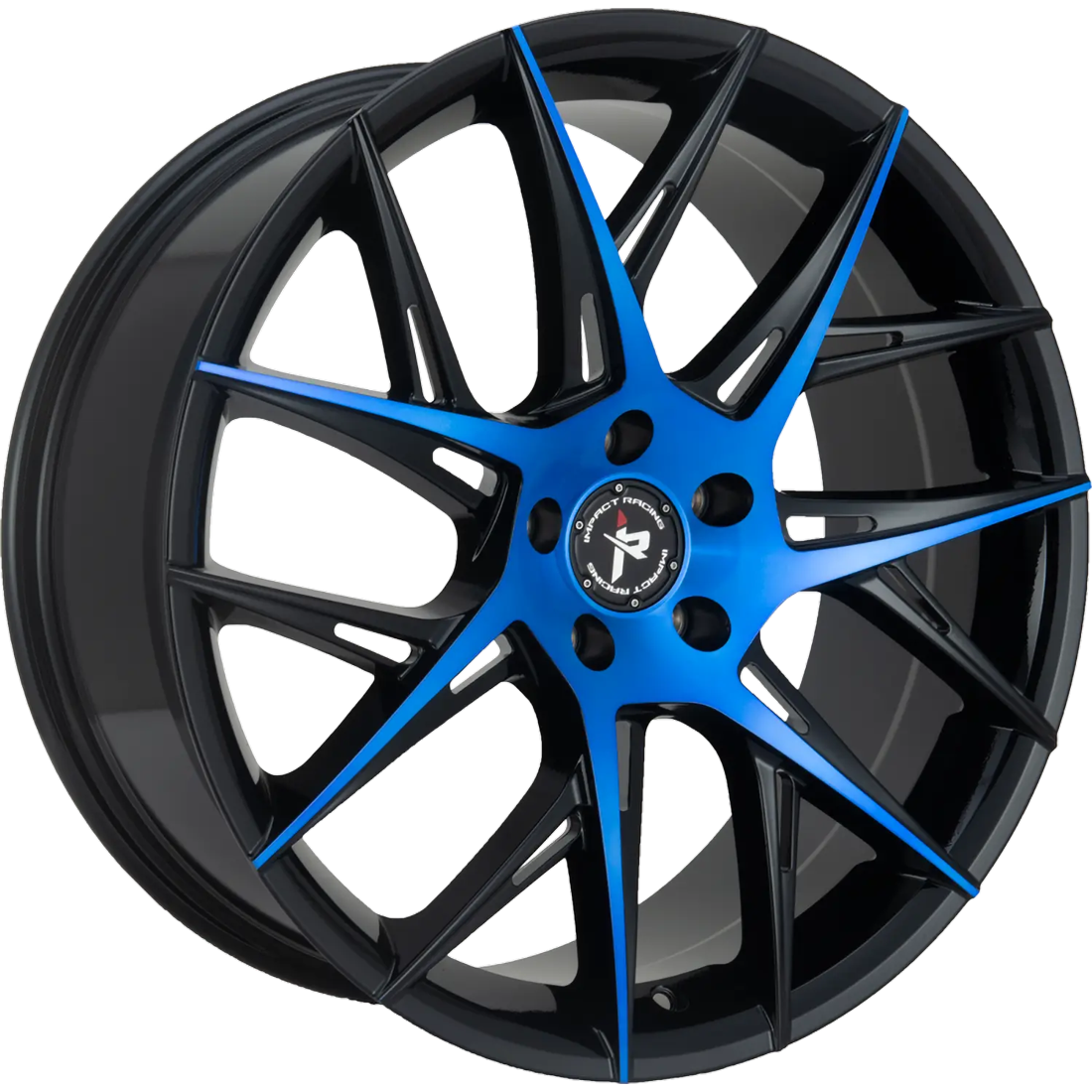 Impact Racing Wheels 603 Gloss Black Candy Blue Machined 20x8.5 35mm Offset 5x114.3 (5x4.5)